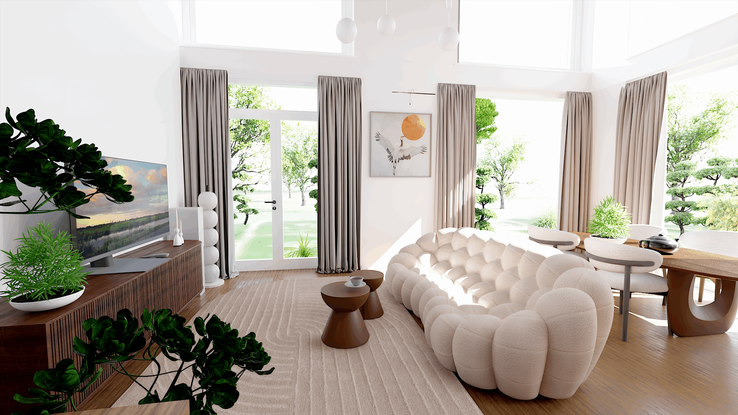 Zanka nappali etkezo render latvanyterv